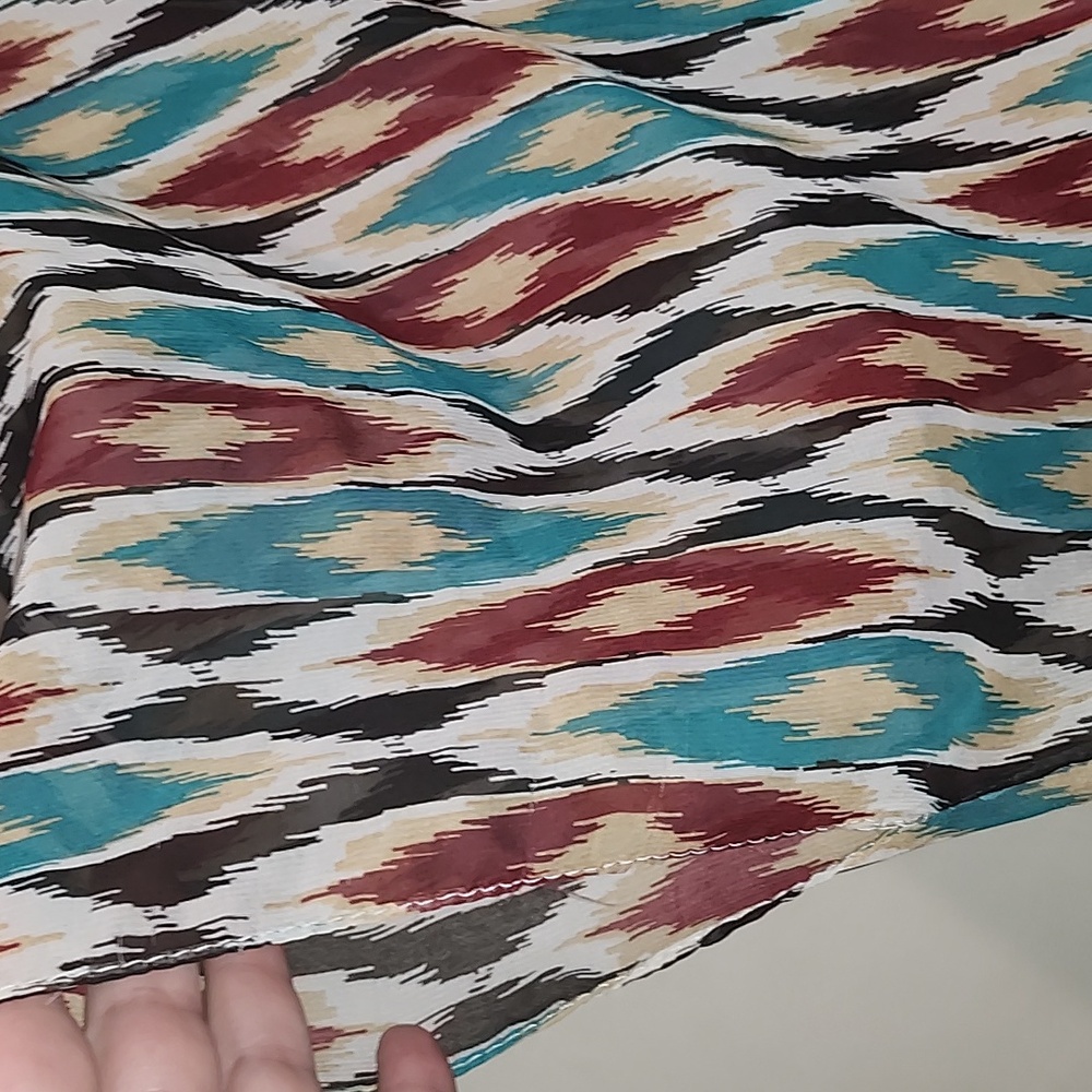 Multicolor Geometric Patterned Kimono - image 2